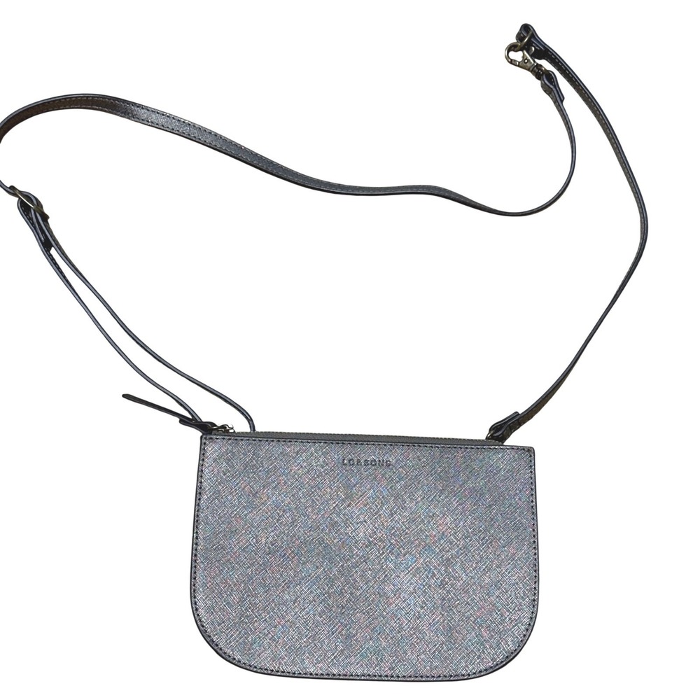 Lo & Sons Waverley 2 Large Grey Saffiano Leather Convertible Crossbody Belt Bag
